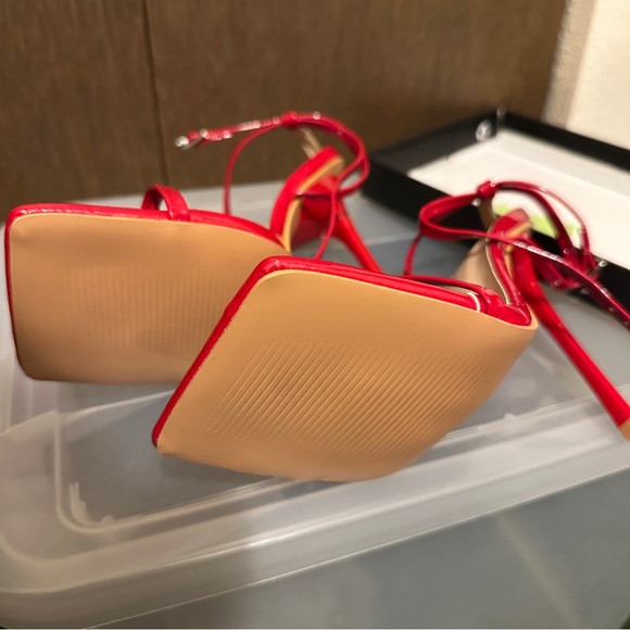 Dollskill Red US 6 Vegan Patent Leather Stiletto Heels BNIB - Picture 13 of 15